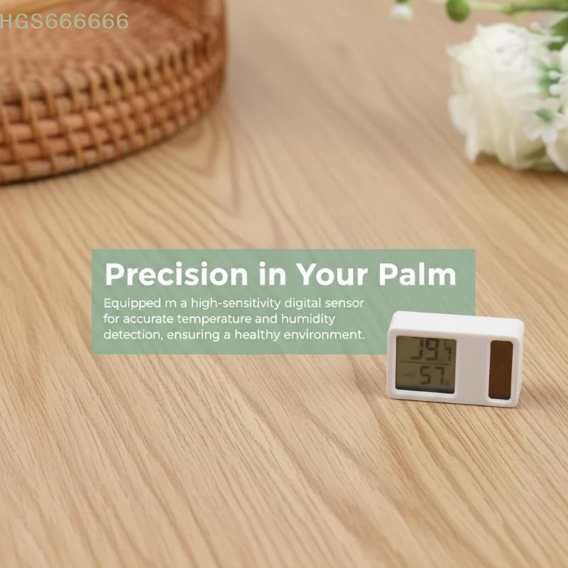 

Mini Solar Digital Temperature Humidity Meter High Accuracy for Baby Room Wine Cellar Library