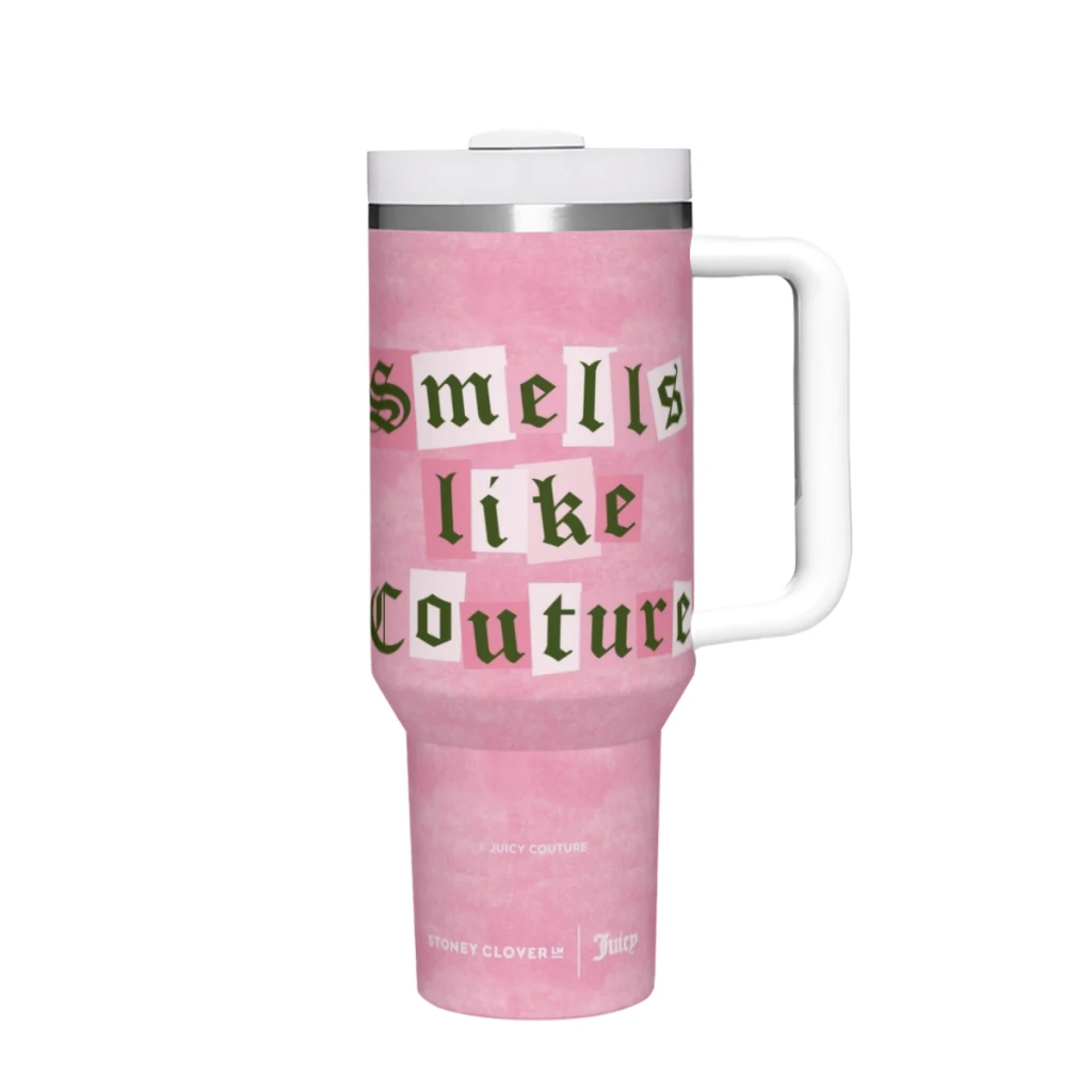 Travel Mugs Hot-Sale-Like-Juicy-Couture-Style Stainless Steel 304 Drinkware Thermal 40oz/1200ml  Large Capacity Handle Car Cup