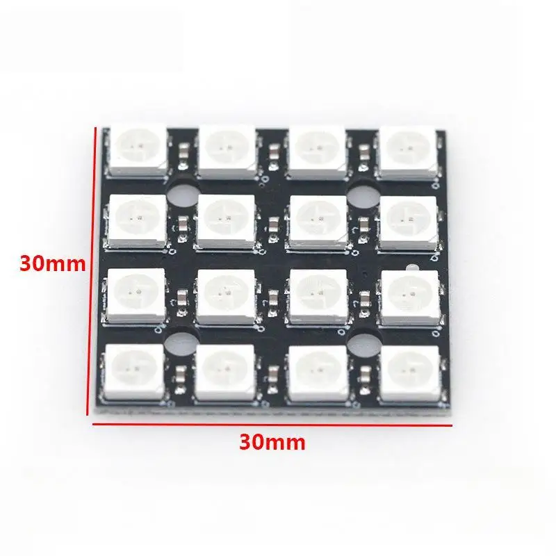 1Pcs WS2812B Full-Color 4x4 RGB LED Matrix Module 16Bit Programmable Light Panel for Mini Stage Lighting Effects