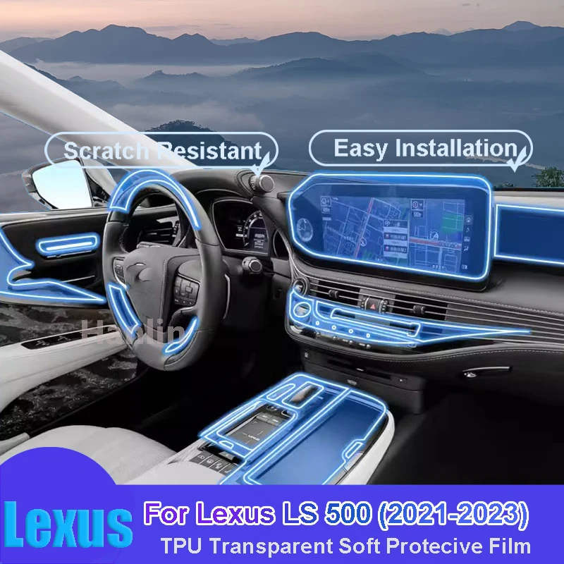 For Lexus LS 500 (2021-2023) Car Interior Center Console Transparent TPU Protective Anti-scratch Repair Film Car Sticker