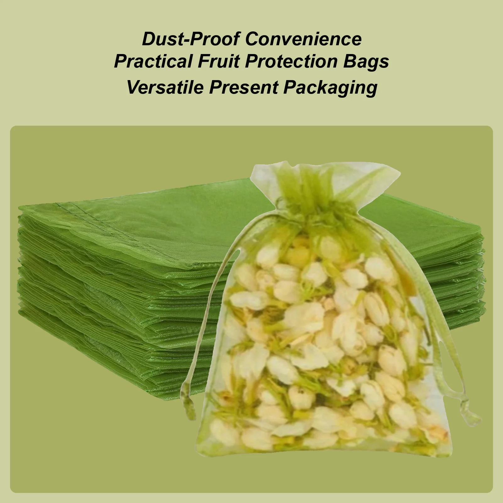 

Mesh Bags For Vegetables 200 Pieces Drawstring Fruit Bags Garden Supplies For Food Outdoors Growing Planting Gathering