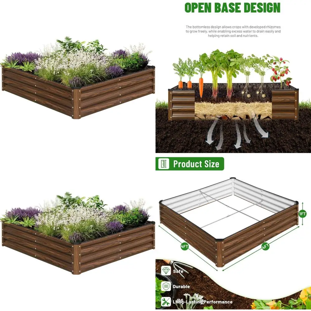 

Уличная большая стальная грядка 4x4x1 м для выращивания овощей и цветов