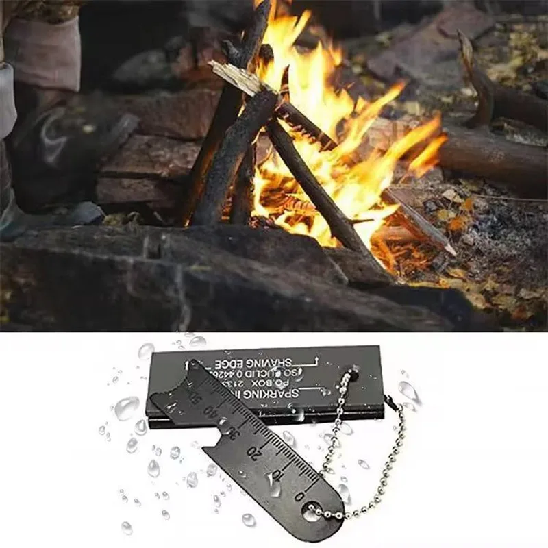New Moisture-Proof Flint Magnesium Block - Portable Fire Starter Tool for Camping Trips & Outdoor Wilderness Survival Gear