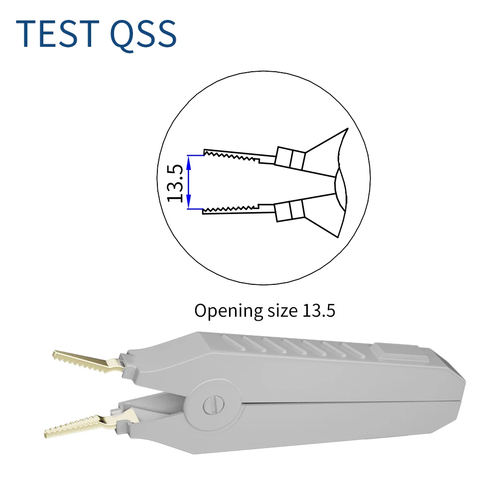 QSS Kelvin 91mm Clip a coccodrillo Clip di prova LCR in rame placcato oro SMD LCR metallo a bassa resistenza per strumento di precisione Q.60035