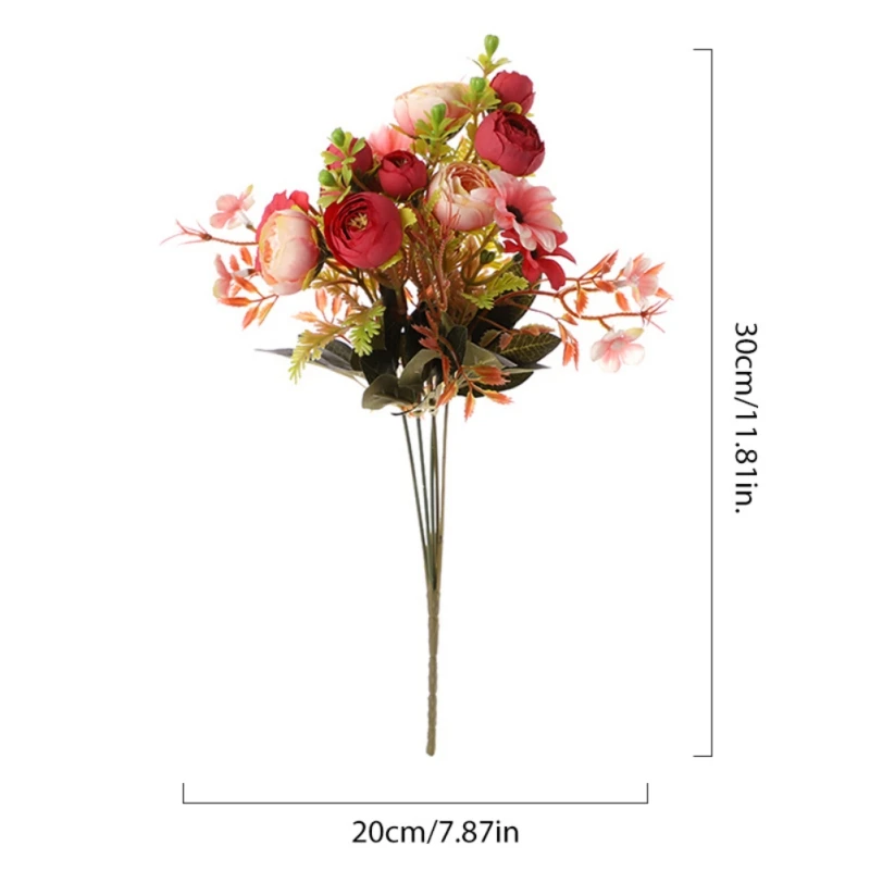 30 سنتيمتر الاصطناعي ورد صناعي برعم الورد الشاي برعم النمط الأوروبي وهمية باقة ذاتية الصنع لعيد الحب الزفاف ديكور المنزل Swags #6