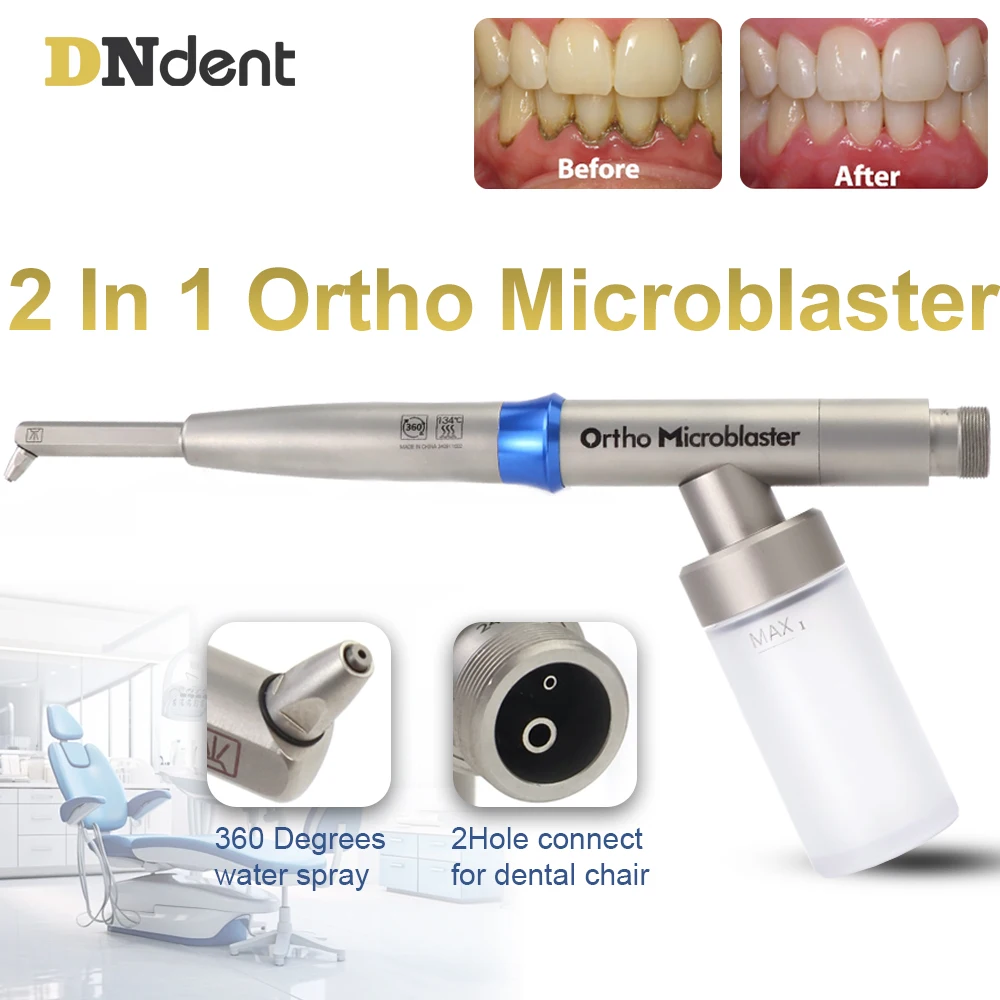 

Dental Internal water spray Aluminum Oxide sandblaster Alumina MicroBlaster 2in1 Air Prophy 2Hole Dentistry Tools