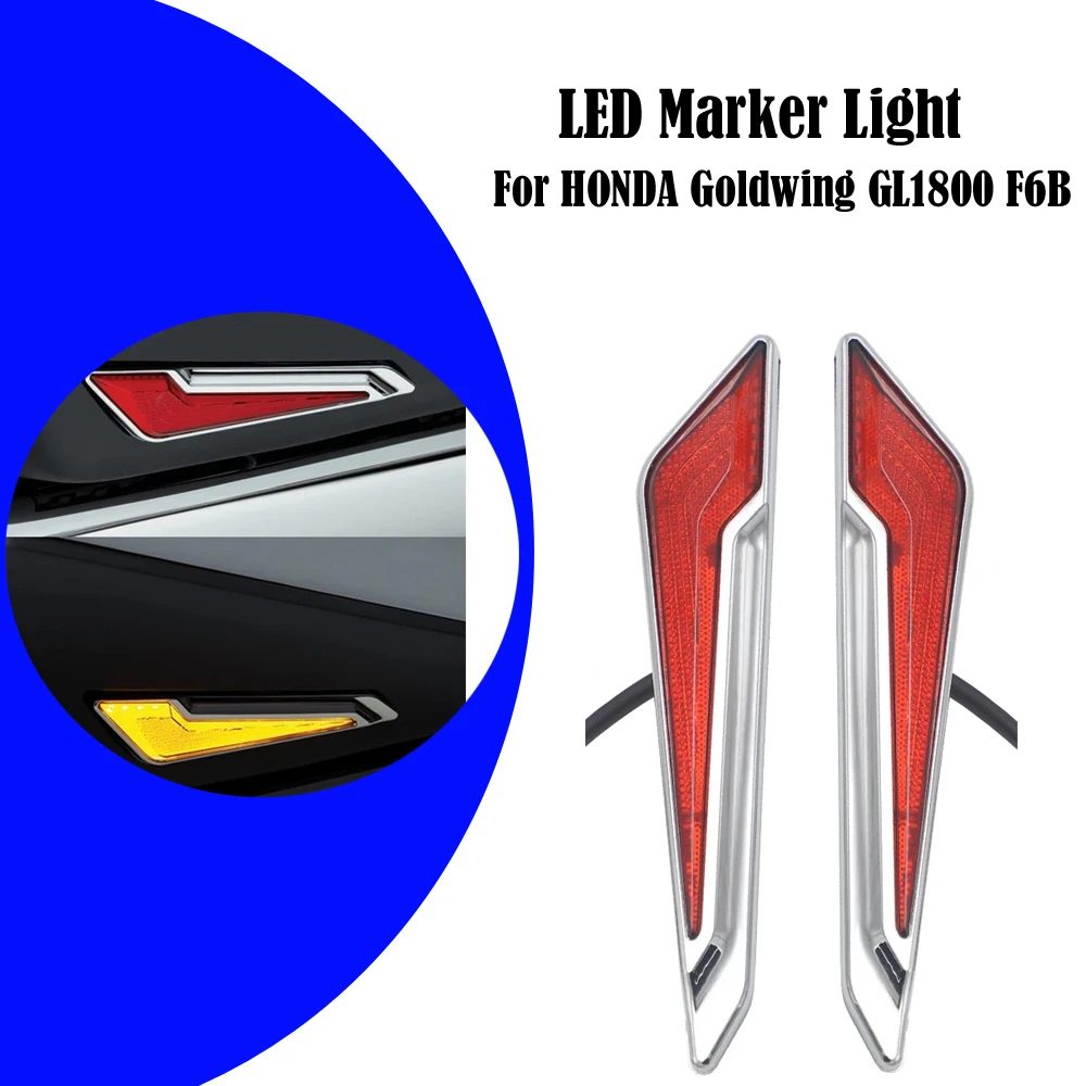

Chrome LED Marker Light Decorative Lamp For HONDA Goldwing 1800 GL1800 F6B 2018-UP Gold Wing Turn Signal Side Saddlebag Inserts