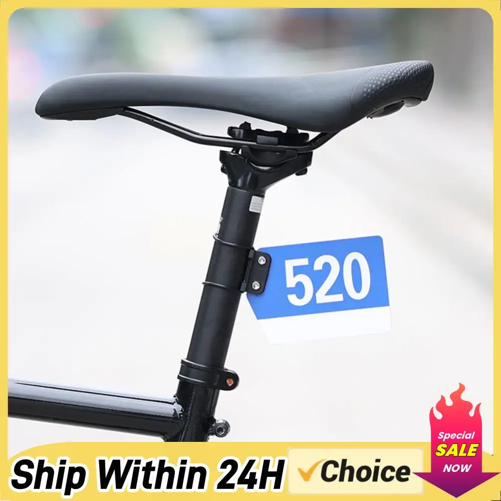 Rear License Number Seatpost Quick Release Bicycle Seatpost Holder Round Road Bike Number Plate Stand Clamp for MTB Bike Cycling