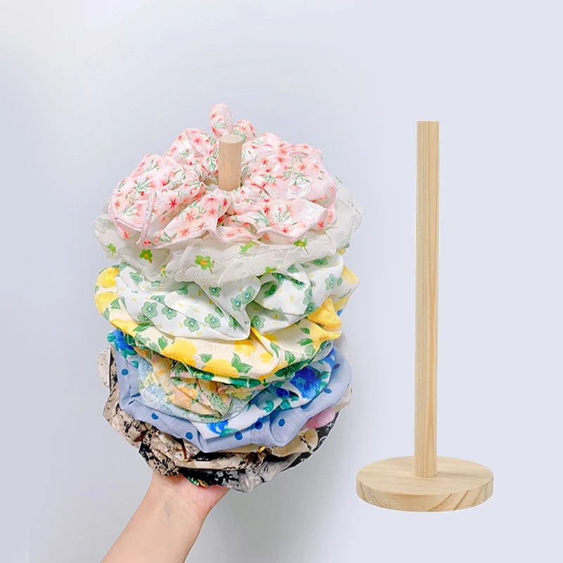 خشبية رباط شعر حامل الأطفال شريط مطاطي الشعر حبل اكسسوارات تخزين الرف عرض الرف لغرفة المعيشة الغزل الكرة Holde #2