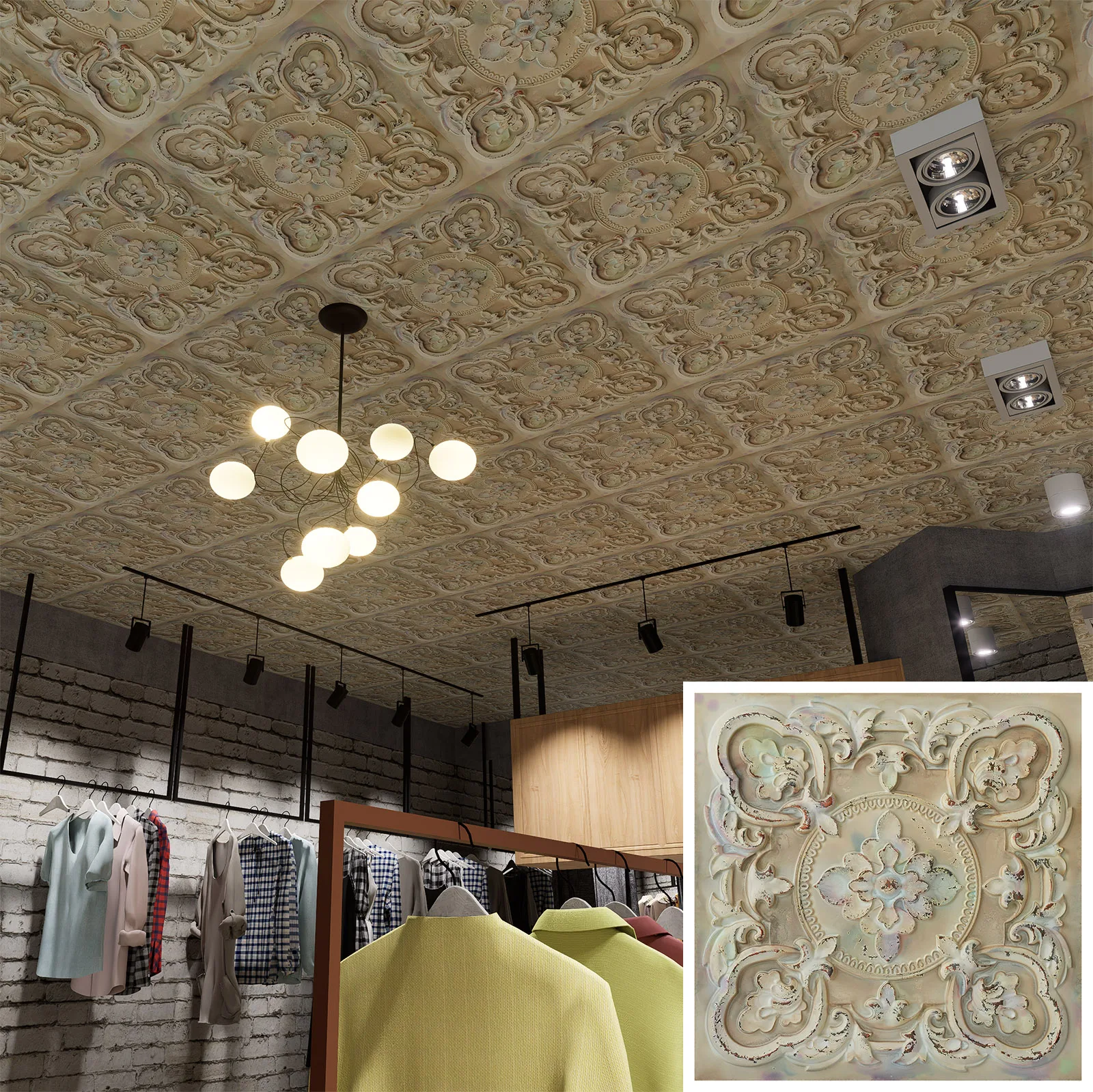 Drop in Ceiling tiles cafe pub restaurant well ceiling panels PL30 10pcs