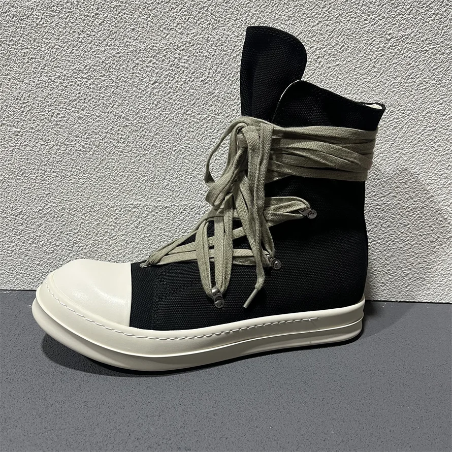 High Quality Real Picture Mess Up Cross Lace Canvas Trainer Lovers Sneakers Boots