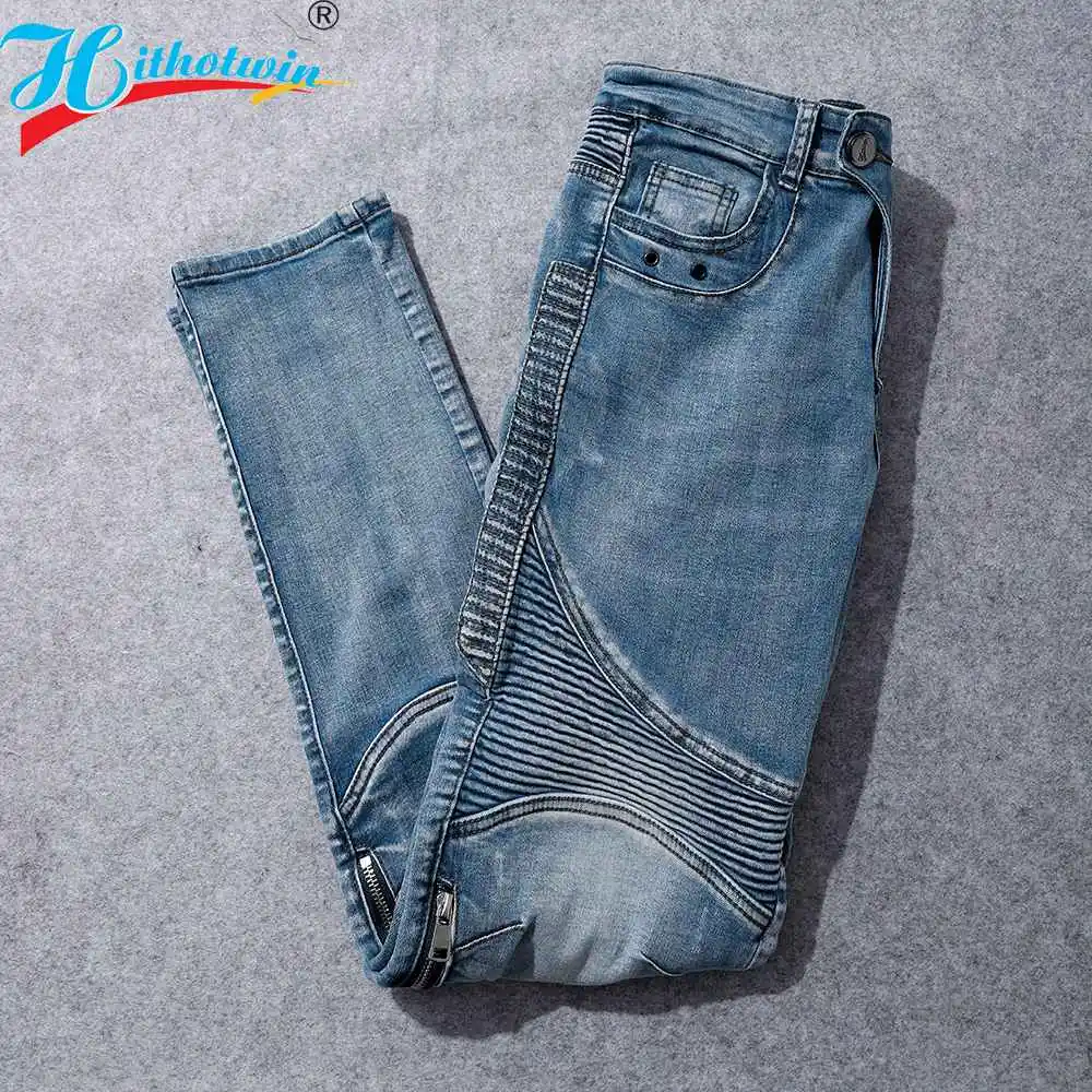 Men Motorcycle jeans Blue Motorbike Pants Aramid Smoke Grey Fireproof wearable Casual Motocross Knee Protective Hi-03