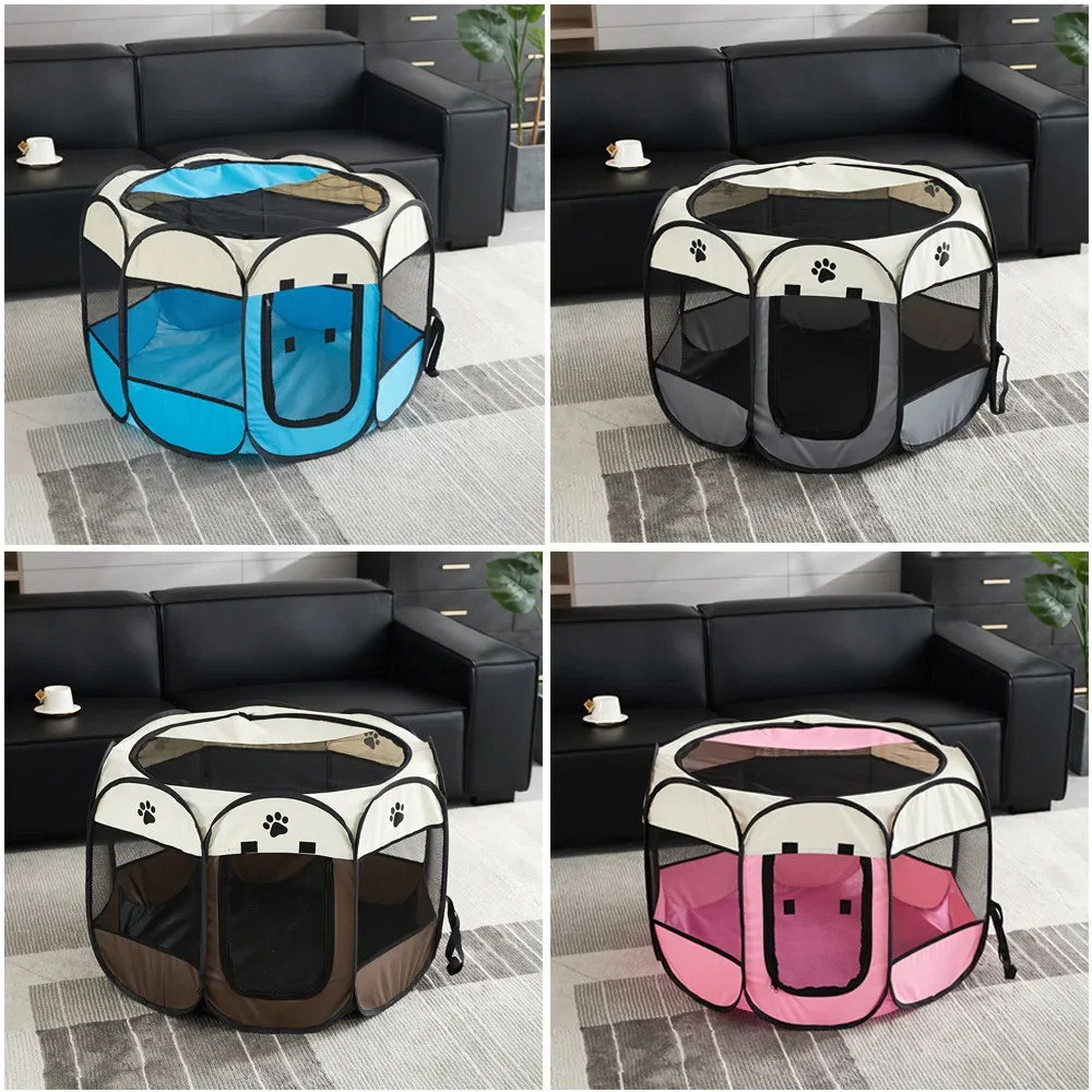 Portable Foldable Pet Cat Dog Tent House Game Safe Guard Playpen Fence Fence Indoor Outdoor Small Medium Animal Cage