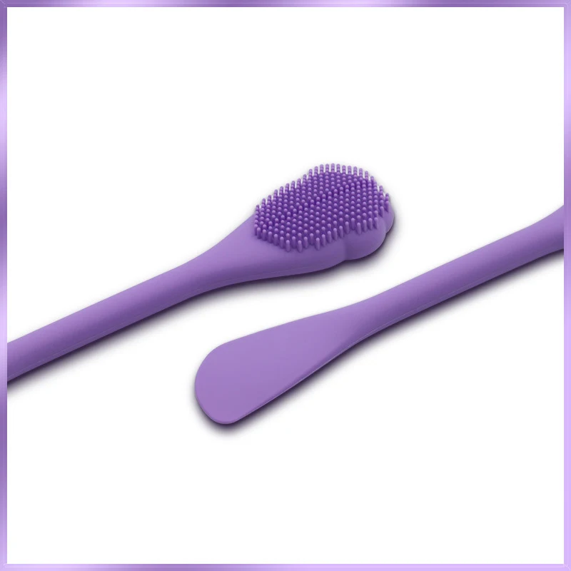 Spazzola per la pulizia del viso in silicone a doppia testa da donna, applicatore per maschera facciale, spazzola per la cura della pelle