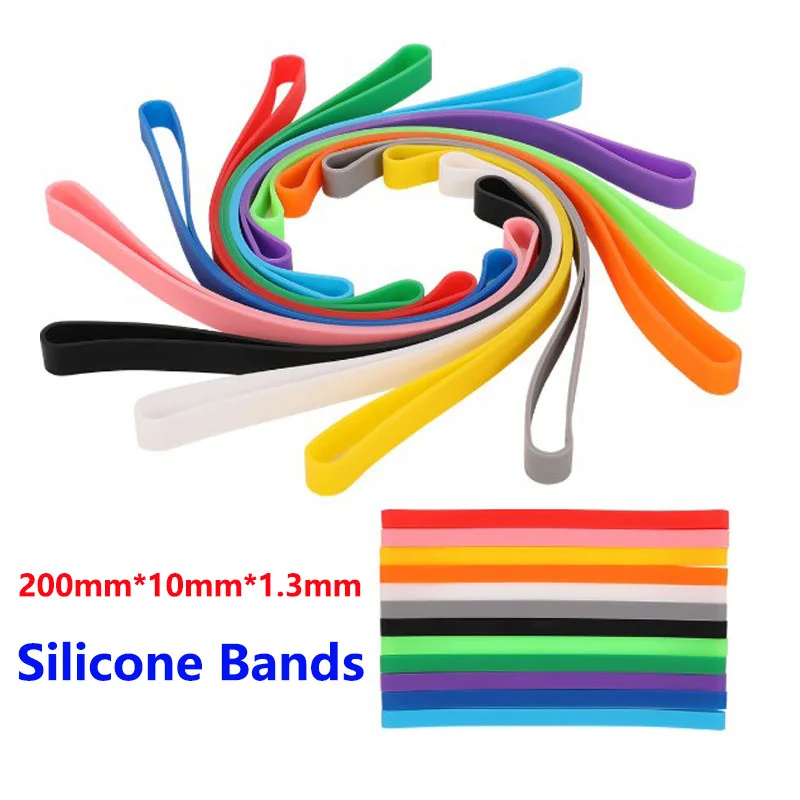 

200PCS 20X1CM Elastic Silicone Bands Straps Book Binding Bands Bento Box Silicone Bands For Notebooks Binding Books Fixing