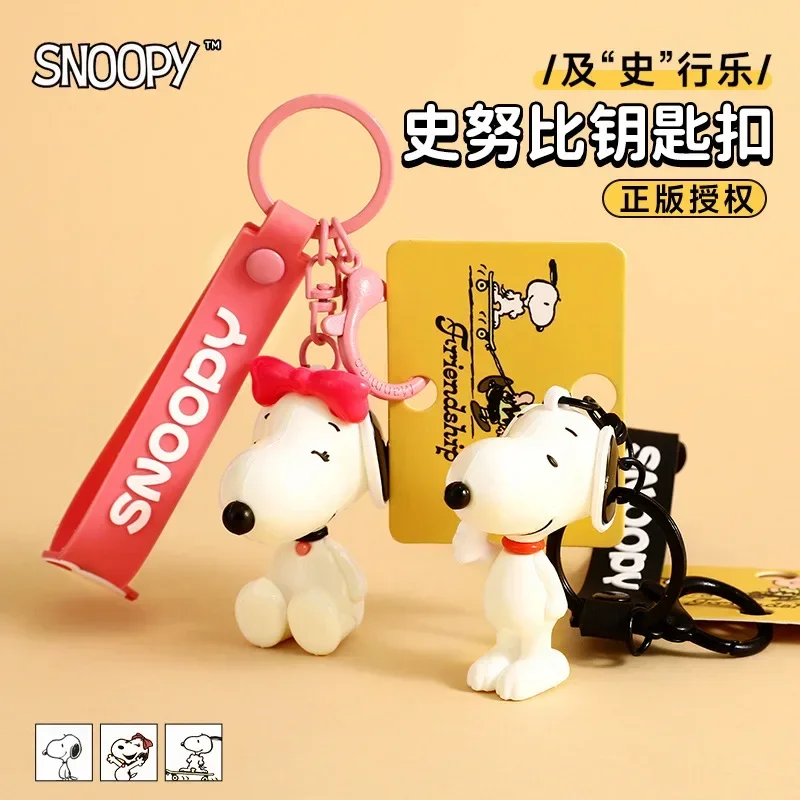 

Genuine Cartoon Snoopy Keychain Car Chain Pendant Doll School Bag Pendant Couple Gift Anime Accessories Kawaii Christmas Toys