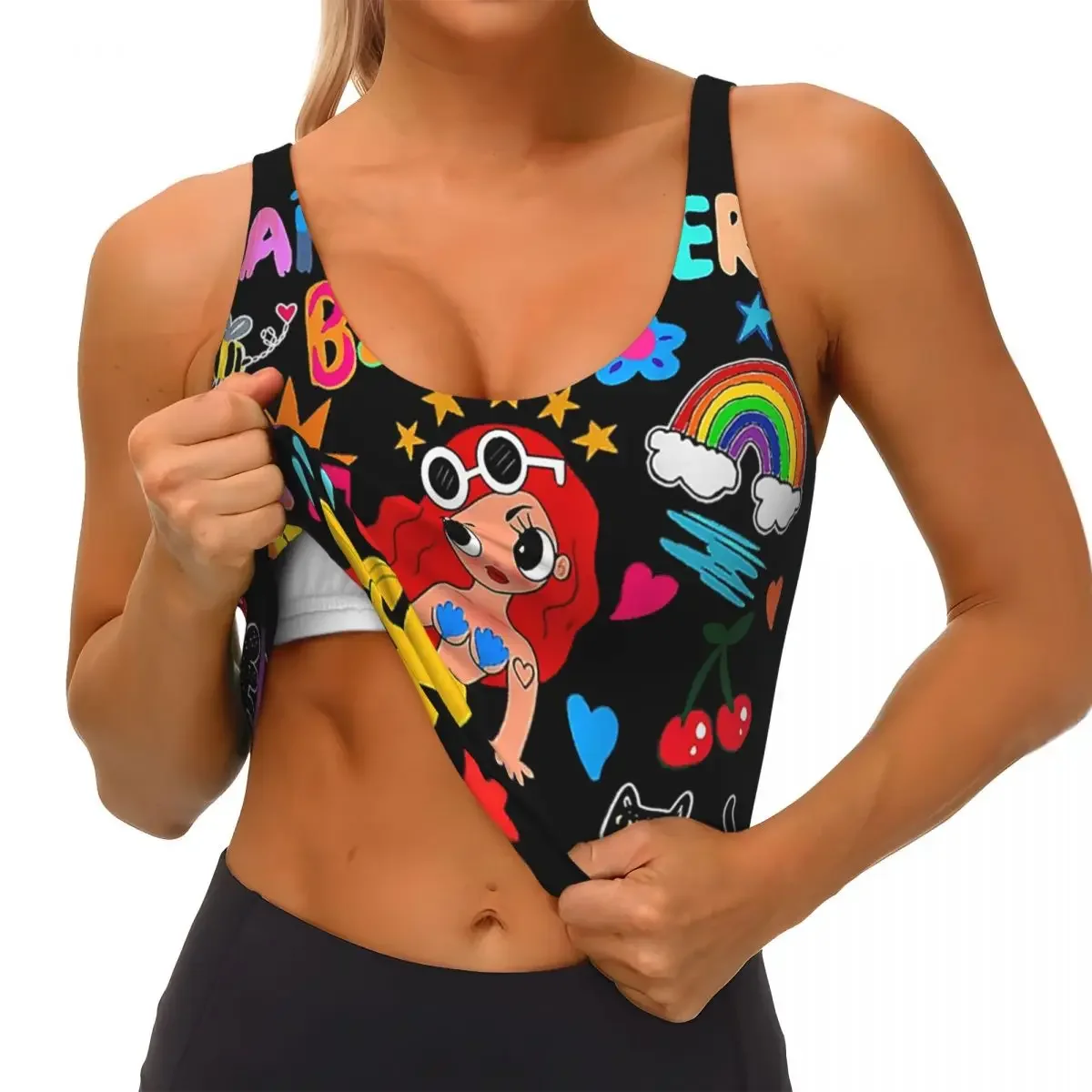 مخصص مانانا سيرا بونيتو المغني الكولومبي كارول جي تجريب المحاصيل تانك القمم المرأة تشغيل حمالات الصدر الرياضية