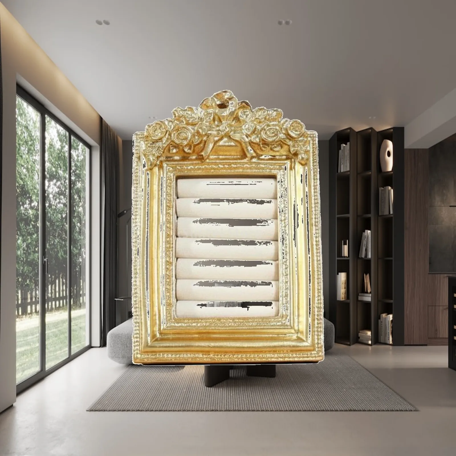 Resin Jewelry Tray Multi-Practical Jewelry Display Frame Light Luxury Ornate Earring Stand for Showroom, Vanity Table, Dresser