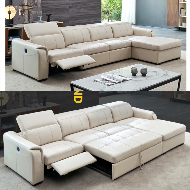 Living Room Sofa bed real genuine leather sofas salon couch puff asiento muebles de sala canape electric recliner L sofa cama