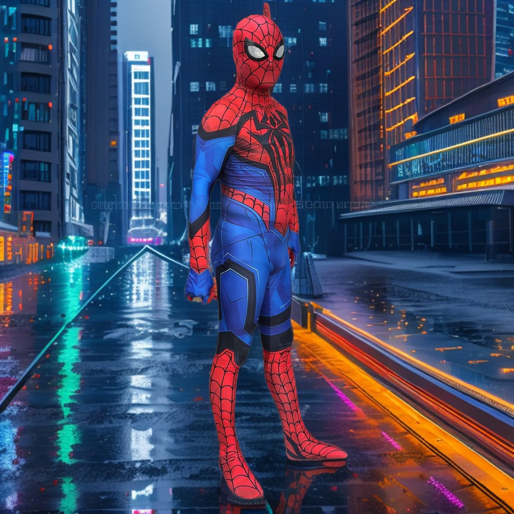 Halloween Spider-Man Cosplay PS5 Superhelden-Kostüm Anzug Zentai Bodysuit Herren Party-Jumpsuit-1