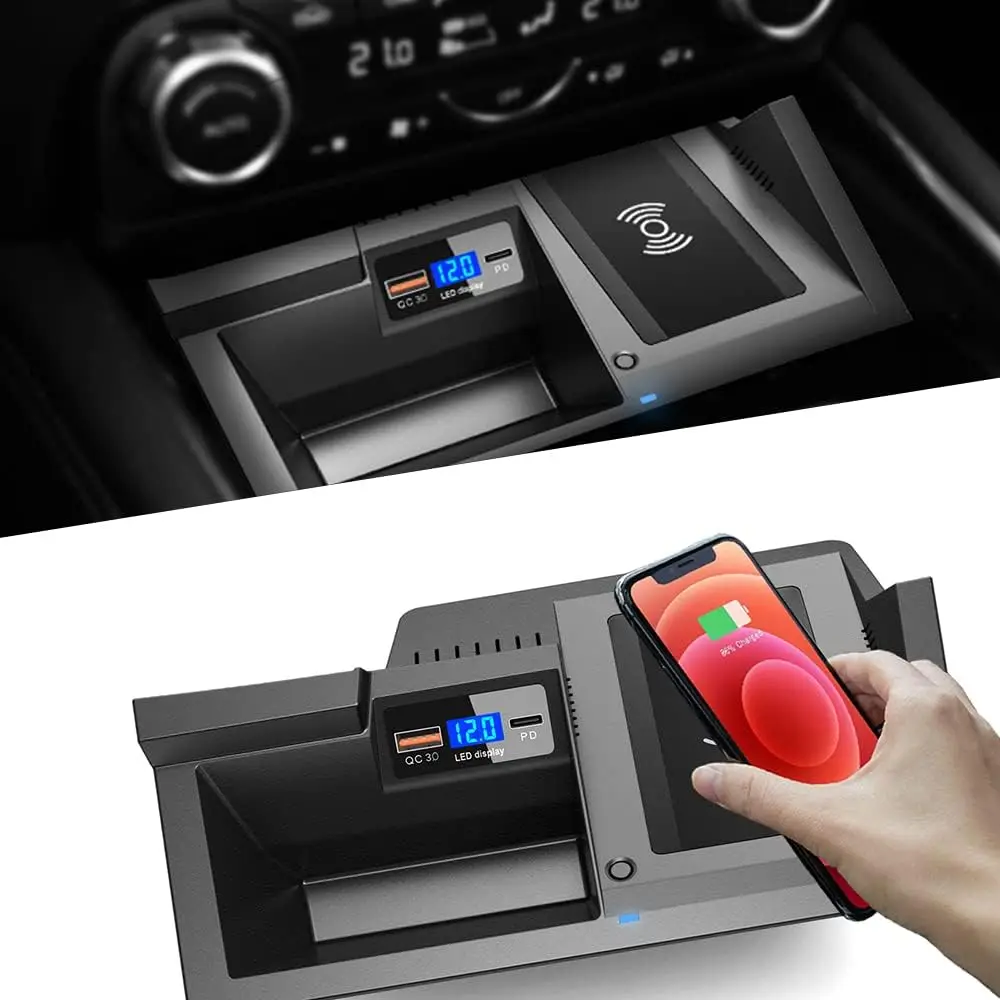 Universal Car Wireless Charger Mount with 15W Fast Charging, Compatible with iPhone and Samsung, USB Port for 36W Devices