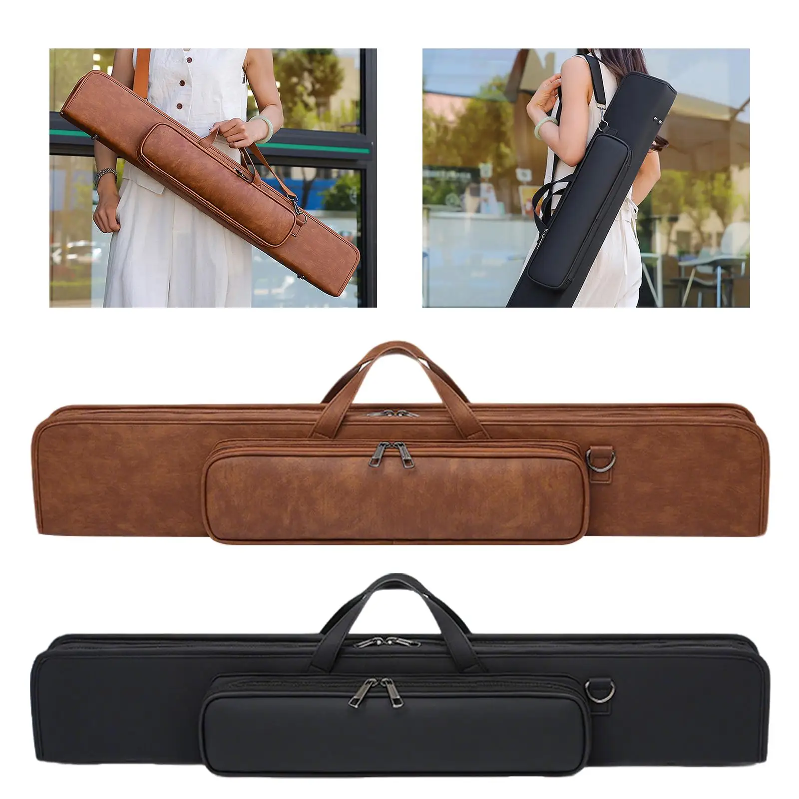 Pool Cue Case Pool Cue Carry Bag Anti Scratch Billiards Supplies Snooker Billiard Cue Cases 1/2 Cue Cases Protective Pouch