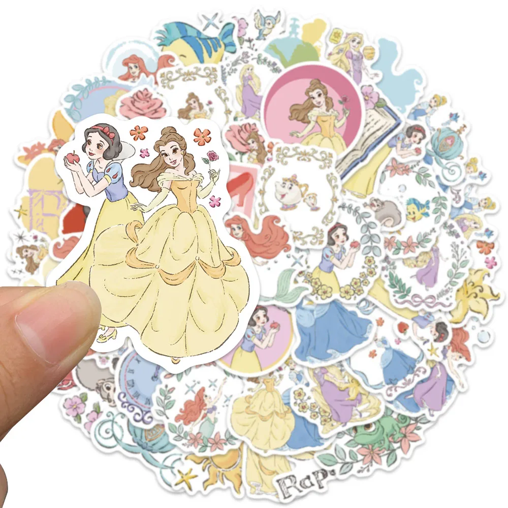 50pcs Disney Ariel Snow White Princess Stickers Aesthetic VSCO Graffiti Decals For Kids Laptop Luggage Skateboard Diary Sticker