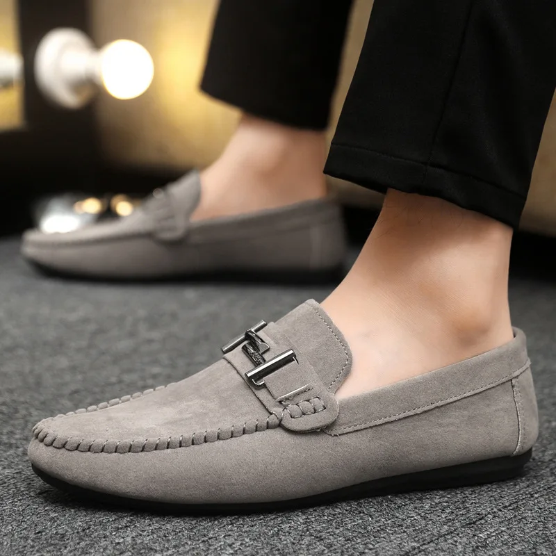 Spring/ Summer Fashion Men's Casual Single Shoes Anti Slip One Foot Lazy Shoes Men's Driving Shoes