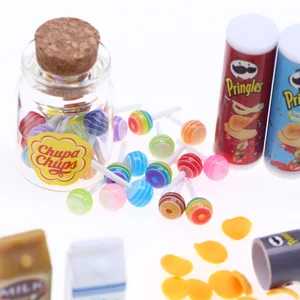ドールハウスミニチュアフードチップボトルロリポップドールハウス装飾アクセサリーキッチンシーンのロリポップとロリポップ 10ベストセールスミニチュアコークスボトル-2