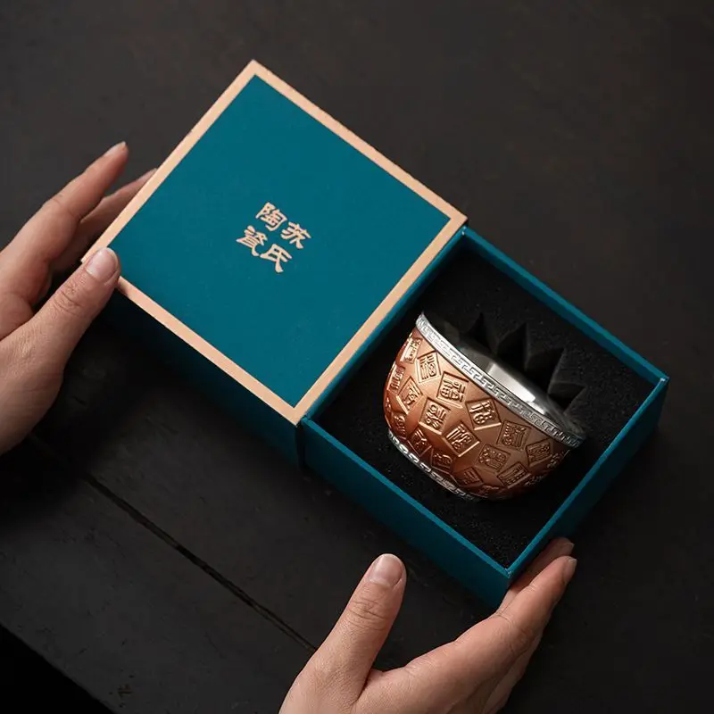 Su's Ceramics Silver-Plated With Copper Inlay 