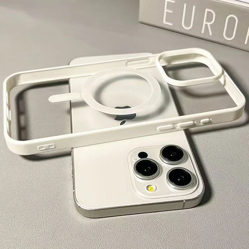 

Роскошный чехол Candy для телефона с беспроводной зарядкой Magsafe для iPhone 17, 16, 15, 14, 13, 12, 11 Pro Max 16 Plus 16e 17, воздушный магнитный чехол