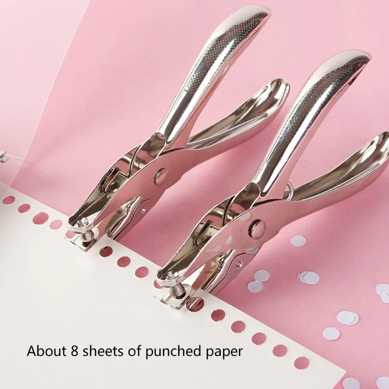 A9lcクラシックメタルパンチャーペーパーペーパーペーパー8枚丸穴穴開口部径0.24 ''(6mm) バインダー用紙用