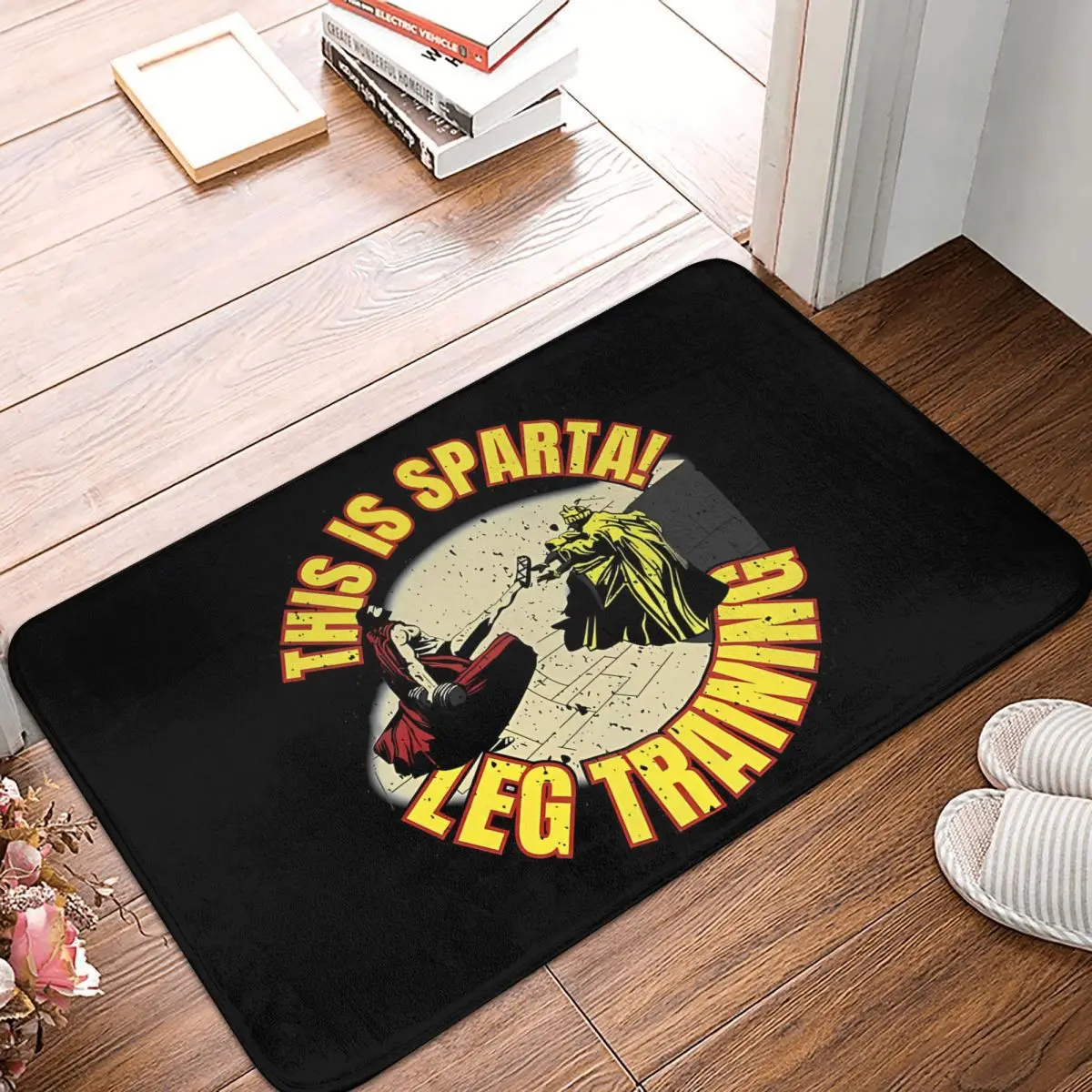 Spartan Cartoon Non-slip Doormat Leg Training Living Room Bedroom Mat Welcome Carpet Flannel Modern Decor