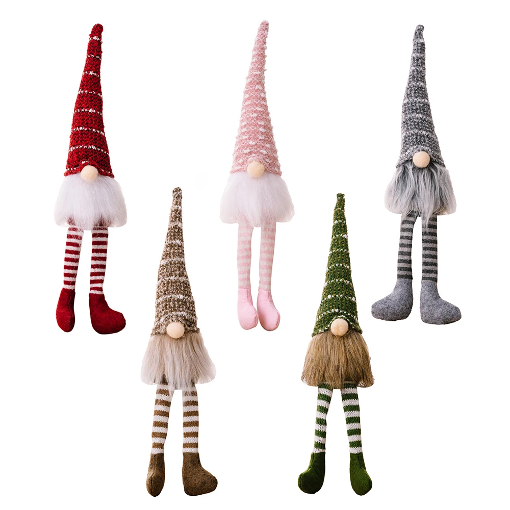 Christmas Long Legged Doll Ornaments Faceless Elf Decoration for Xmas Tree Hanging Pendant New Year Gift Diy Crafts Party Decor