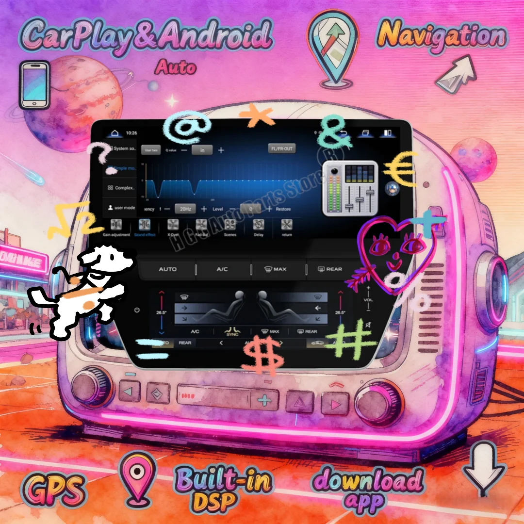 QLED Screen Android For Maserati Quattroporte 2013-2020 Car Radio Multimedia Player carplay GPS navi Auto Air conditioning panel