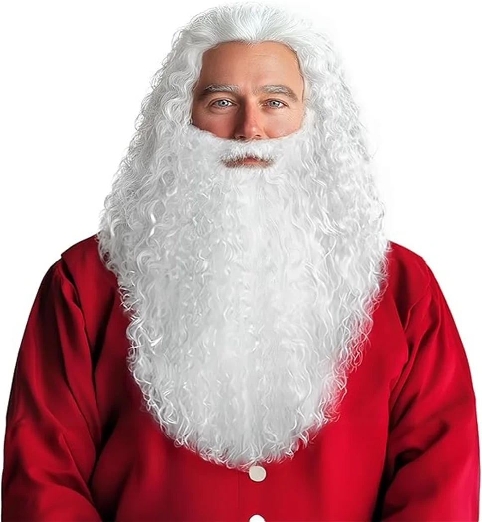 Beard Christmas Funny Cosplay Santa Claus Costume Accessory synthetic wig for Adults