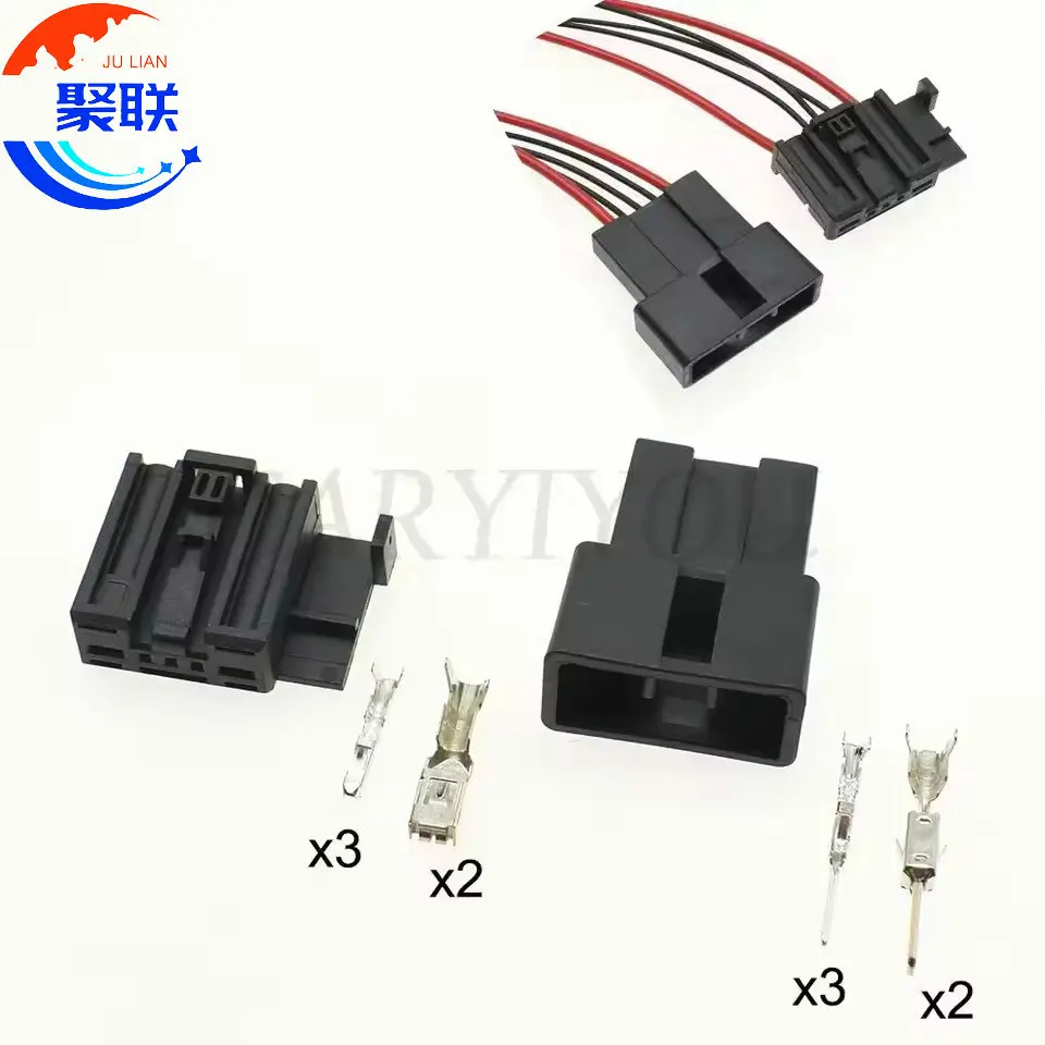 1Set 5Pin 1379217-3 1379218-3 Automotive Socket Cable Harness Wiring Connector With Terminals 1379217-1 1379218-1