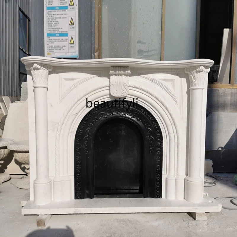 

Marble fireplace French marble stone fireplace porch arched European American simple modern