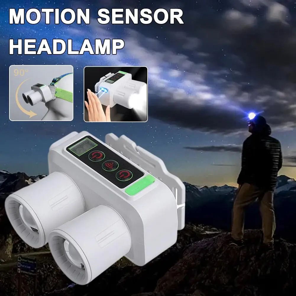 LED الاستشعار كشافات التخييم كشاف خارجي قابلة للشحن رئيس المصابيح الأمامية مصباح يدوي مصباح رئيس الجبهة فوانيس قوية متعددة pu W4Q9 #6