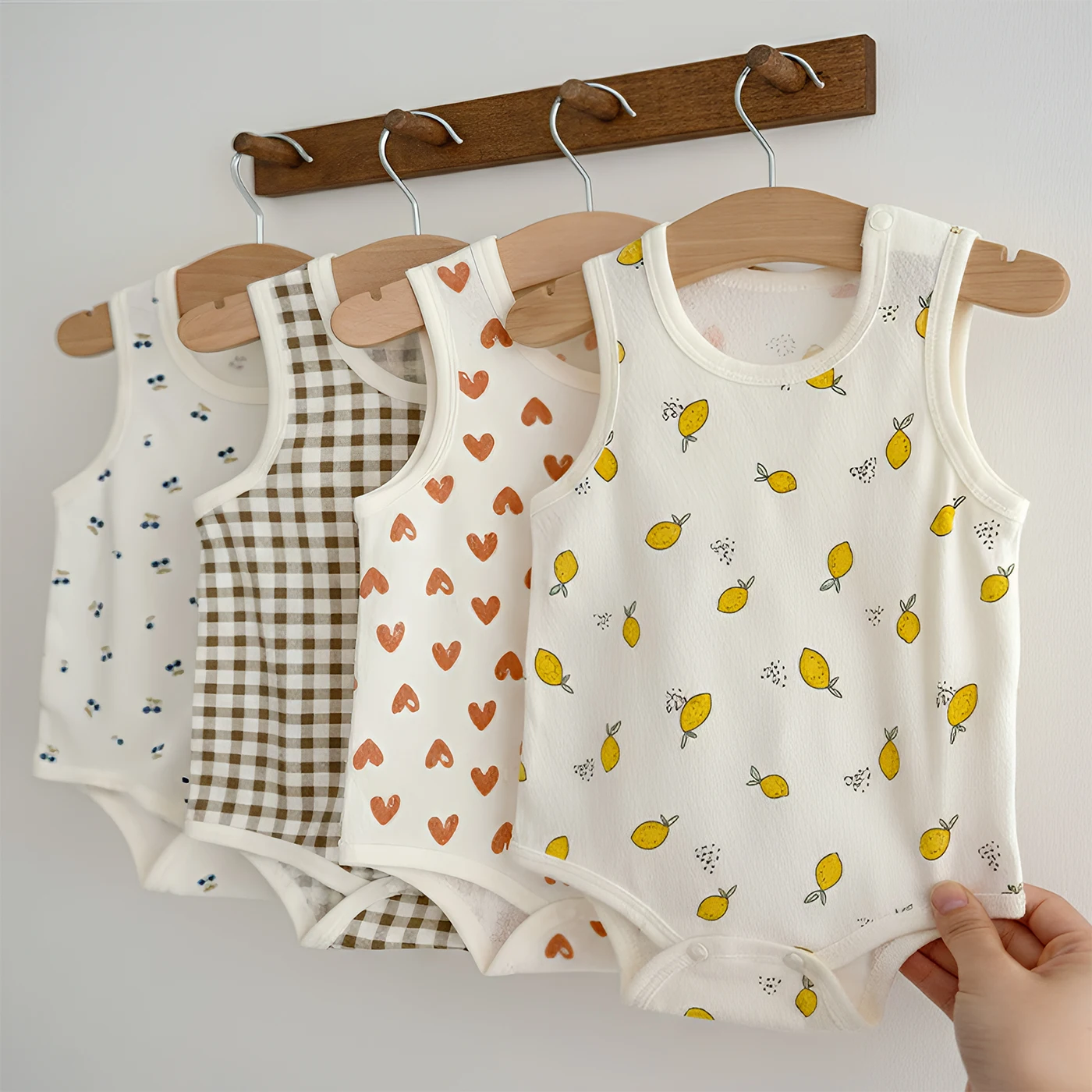 Ircomll 2 Pcs Summer Cute Thin Baby Boy Girl Jumpsuits Comfortable Fabric 0-18M Sleeveless Infant Clothes Vest Crawling Clothes