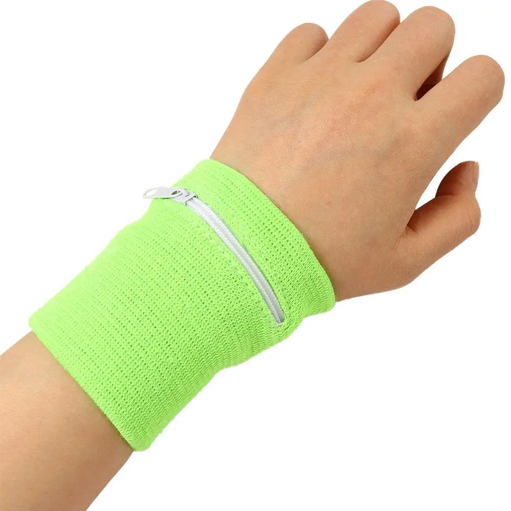 Cycling Safe Wrist Wallet Sweat Band Hand Guards Breathable Zipper Wrist Pouch Wrist Purse Bag Arm Band Bag Running Wristband
