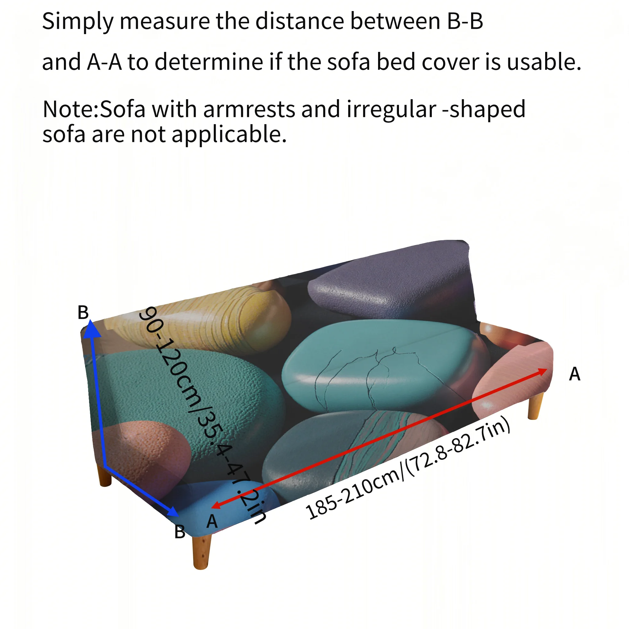 Time comes and goes, pebble sofa bedspread, elastic sleeveless sofa cover, dust-proof and non-slip furniture protective cover