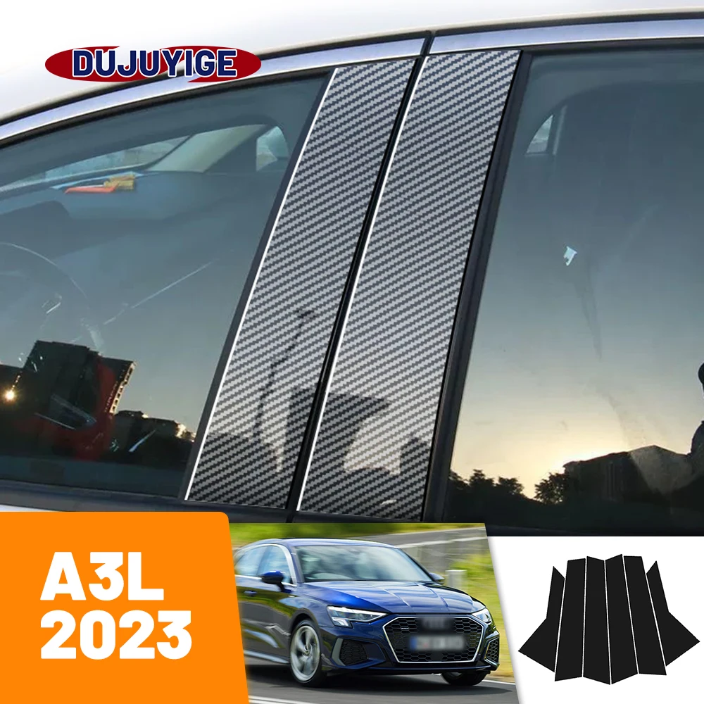 

For Audi A3L 2023 Carbon Fiber Window Door Column Deal B C Pillar Post Cover Trim Sticker