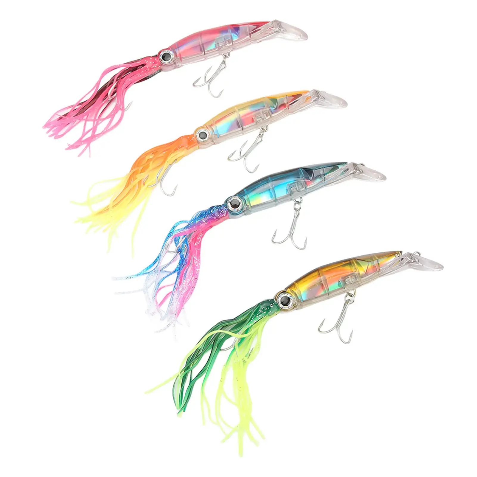 

Vibrant Squid Fishing Lures with 3D Holographic Eyes - Realistic Bait for freshwater for anglers