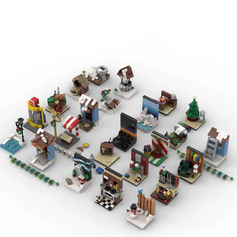 

1971 шт. MOC 2023 Адвент-календарь Строительные блоки Образование Рождественская игрушка Подарок Кирпич Дети День рождения