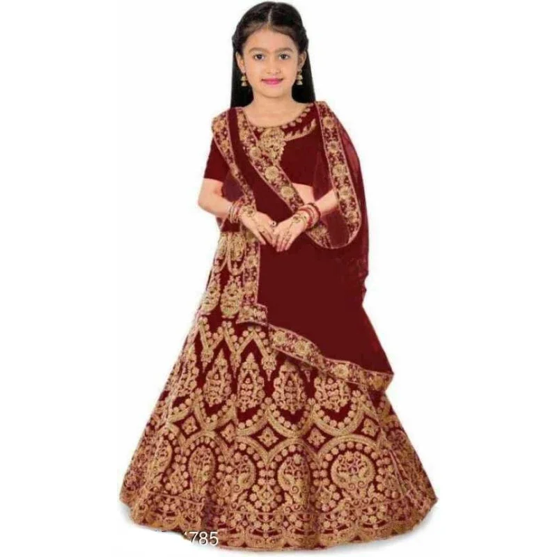 

Lehenga Choli Kids Girls Embroidered Lehenga Choli Indian Wedding Wear Lengha Chunri Lehanga