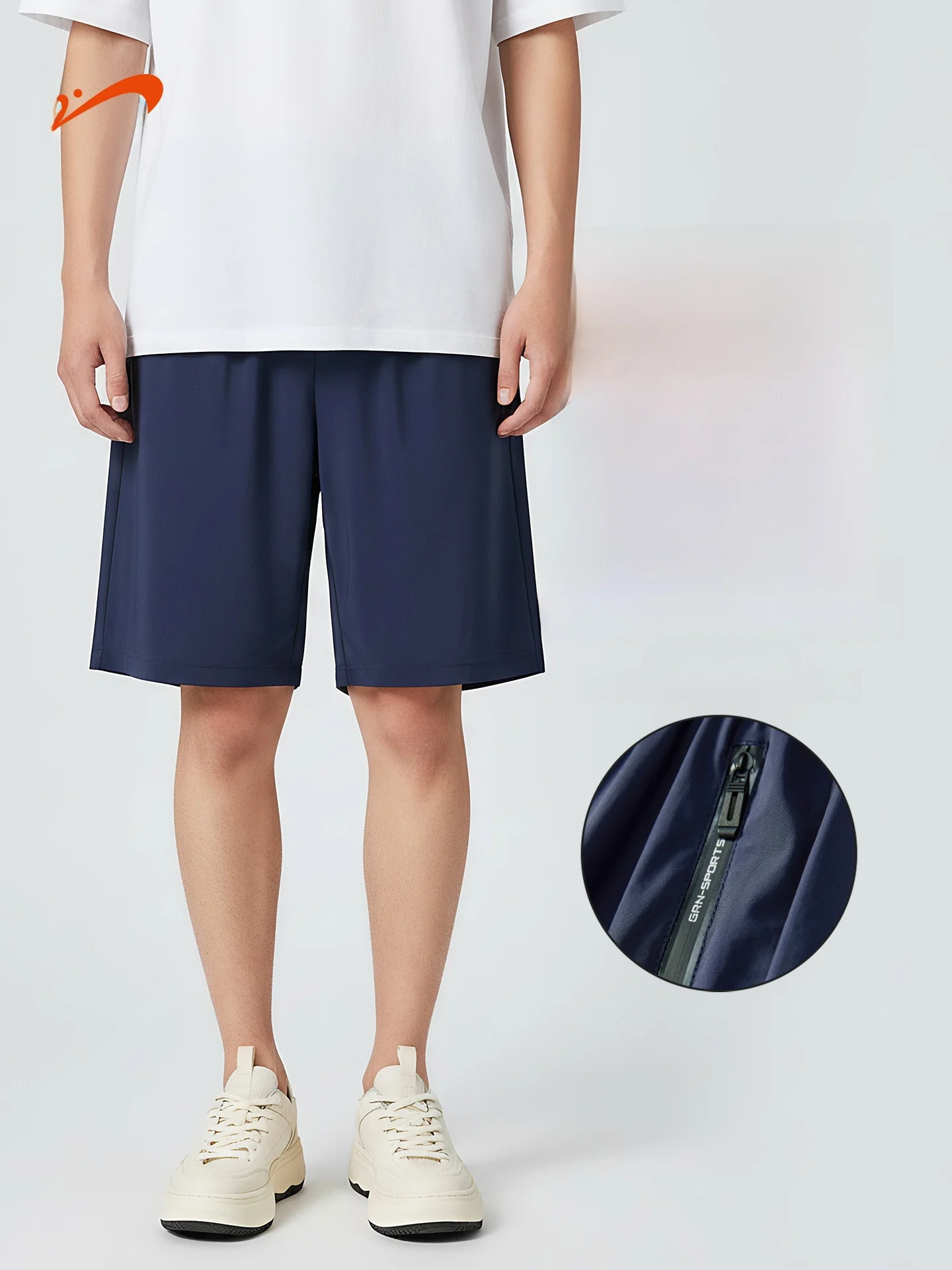 

Быстросохнущие спортивные шорты для мужчин, летние, из ледяного шелка, полудлинные, повседневные, с эластичным поясом, для бега, молодежные, модные