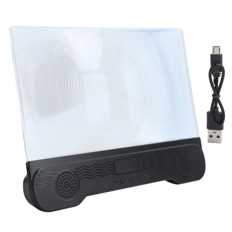 Lente d'ingrandimento per schermo per telefono cellulare da 14 pollici con staffa di supporto per amplificatore video per altoparlante Bluetooth