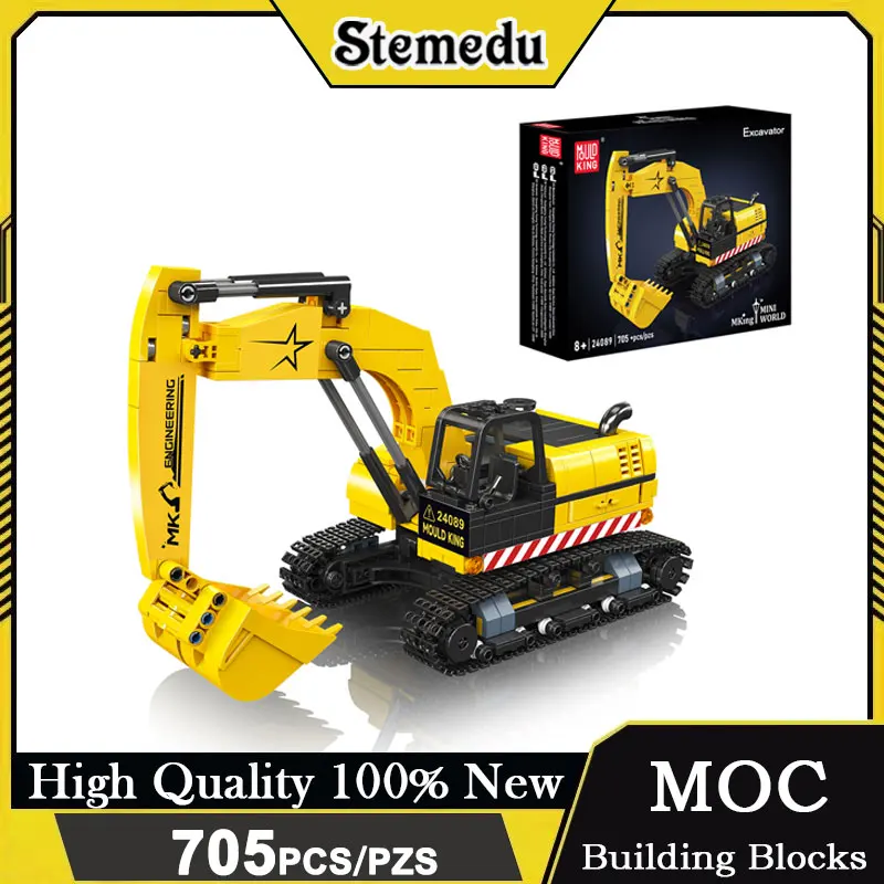 

Mould King 24089 705Pcs Excavator Building Blocks Construction Vehicle Model Creative Engineering Bricks Toys For Kids Adults