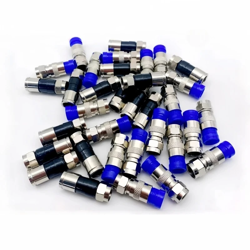 20PCS Universal RG6 Compression Connector Waterproof Connection F Compression Connectors for Coaxial Cable
